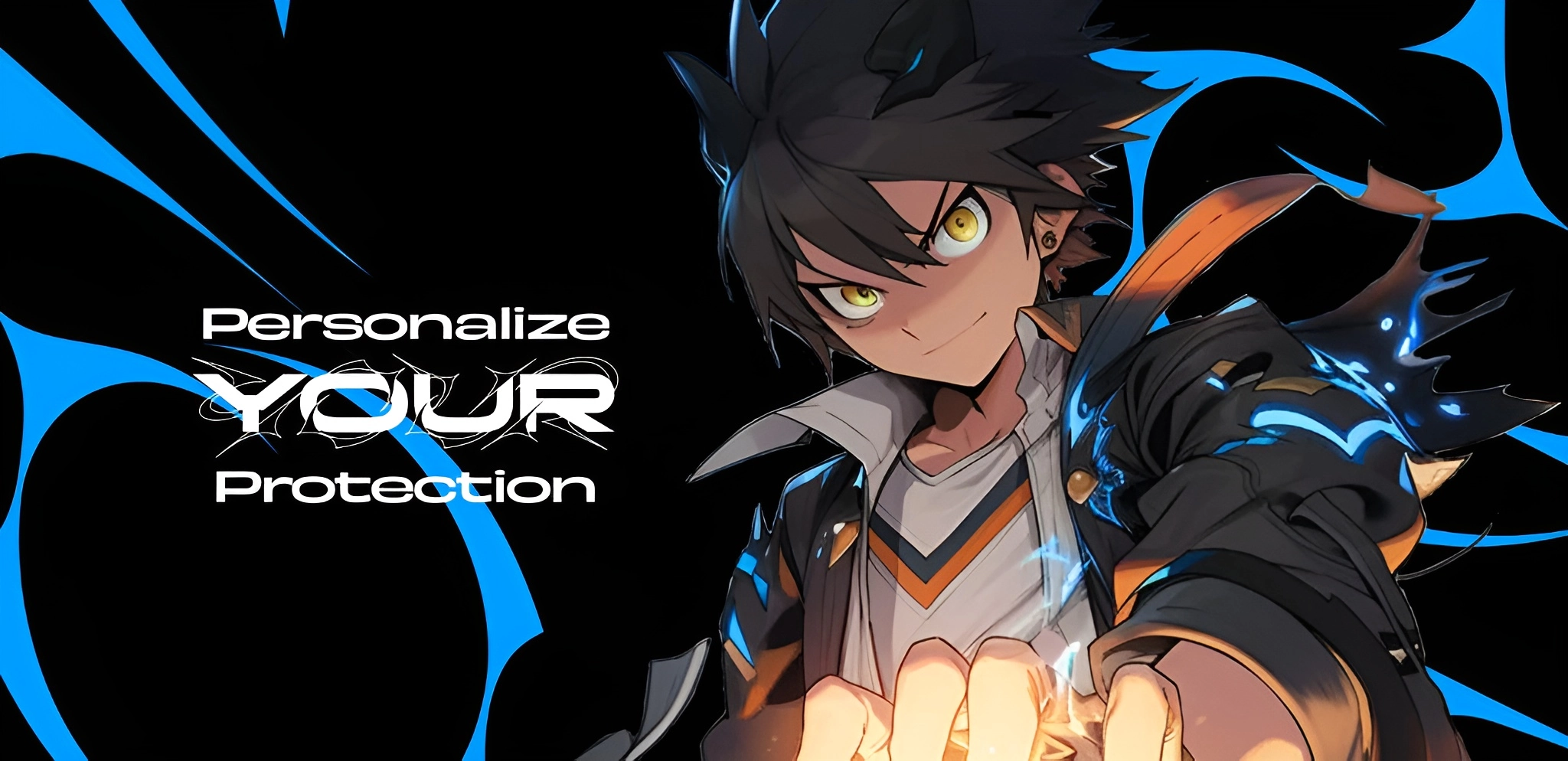 Your Playmat storefront artwork with an illustrated character and the words Personalize Your Protection